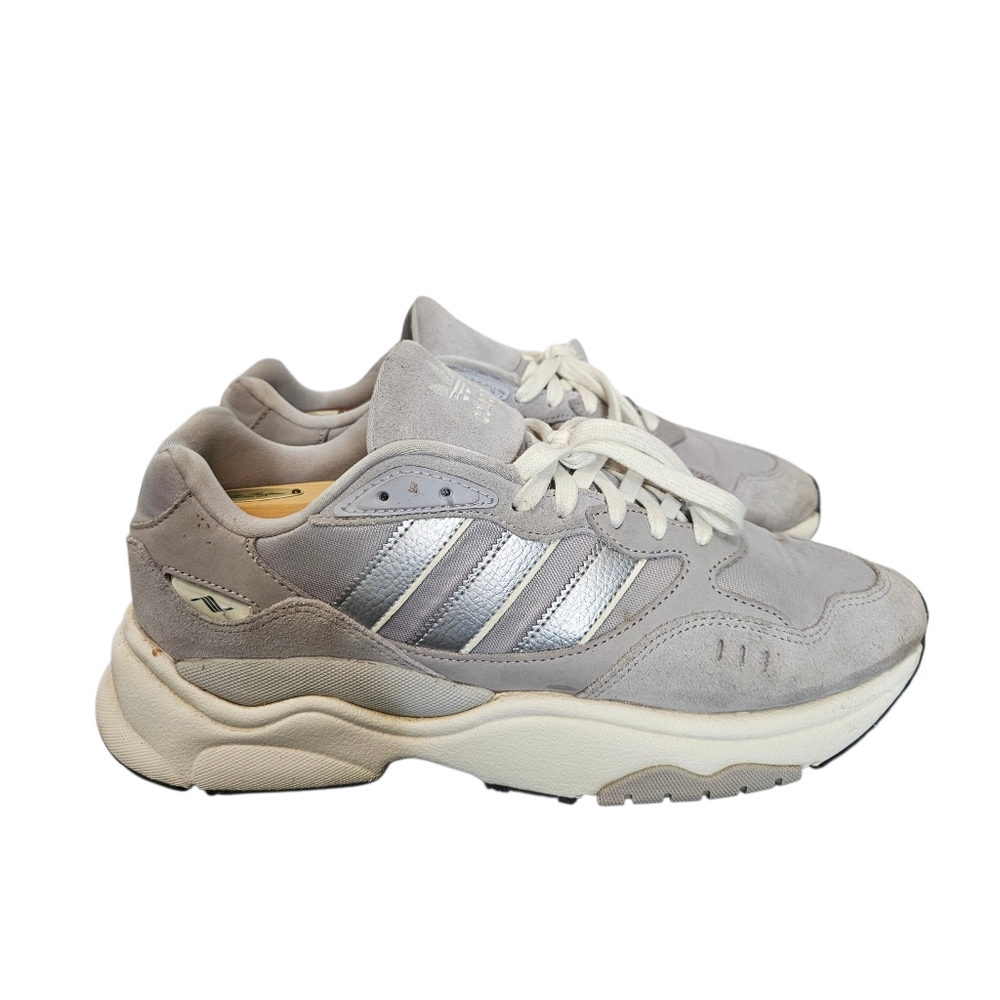 ADIDAS RETROPY F90 Suede Grey Two/ Silver Metallic Sneaker HP6368 Mens Size 11